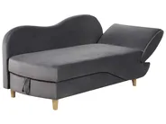 Rechtsseitige Chaiselongue MERI mit Stauraum Samtstoff Dunkelgrau_903571