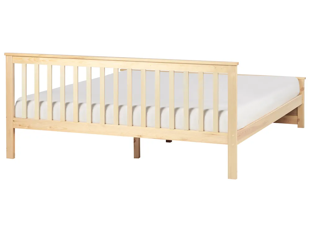 Bett mit Lattenrost Kiefernholz OLENDON 180 x 200 cm Hellbraun_954949