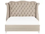 Bett mit Lattenrost Samtstoff AYETTE 160 x 200 cm Beige_832226