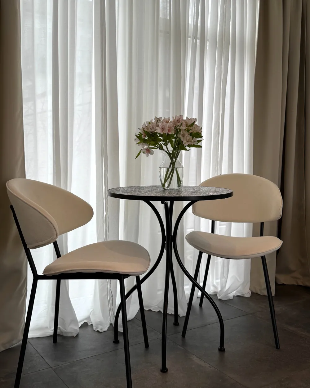 Esszimmerstuhl 2er Set KIANA Stoff Hellbeige_1065593