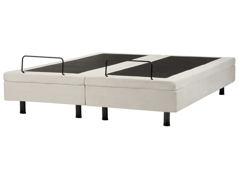 Adjustable Bed without Headboard Fabric DUKE II 160 x 200 cm (EU King Size) Light Beige_952207