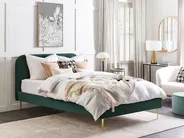 Bett mit Lattenrost Samtstoff FLAYAT 160 x 200 cm Smaragdgrün_834098
