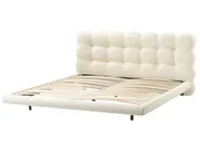 Bett mit Lattenrost Bouclé SOULISSE 180 x 200 cm Cremeweiß_992687