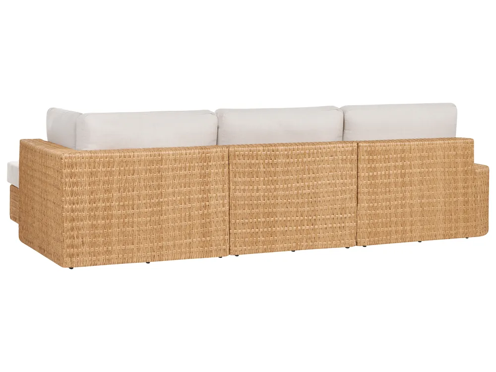 Garten Ecksofa mit Tisch 4-Sitzer OLIVERI Polyrattan Beige linksseitig_1073688