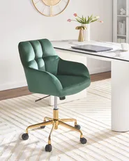 Desk Chair PALMDALE Velvet Dark Green_1073333