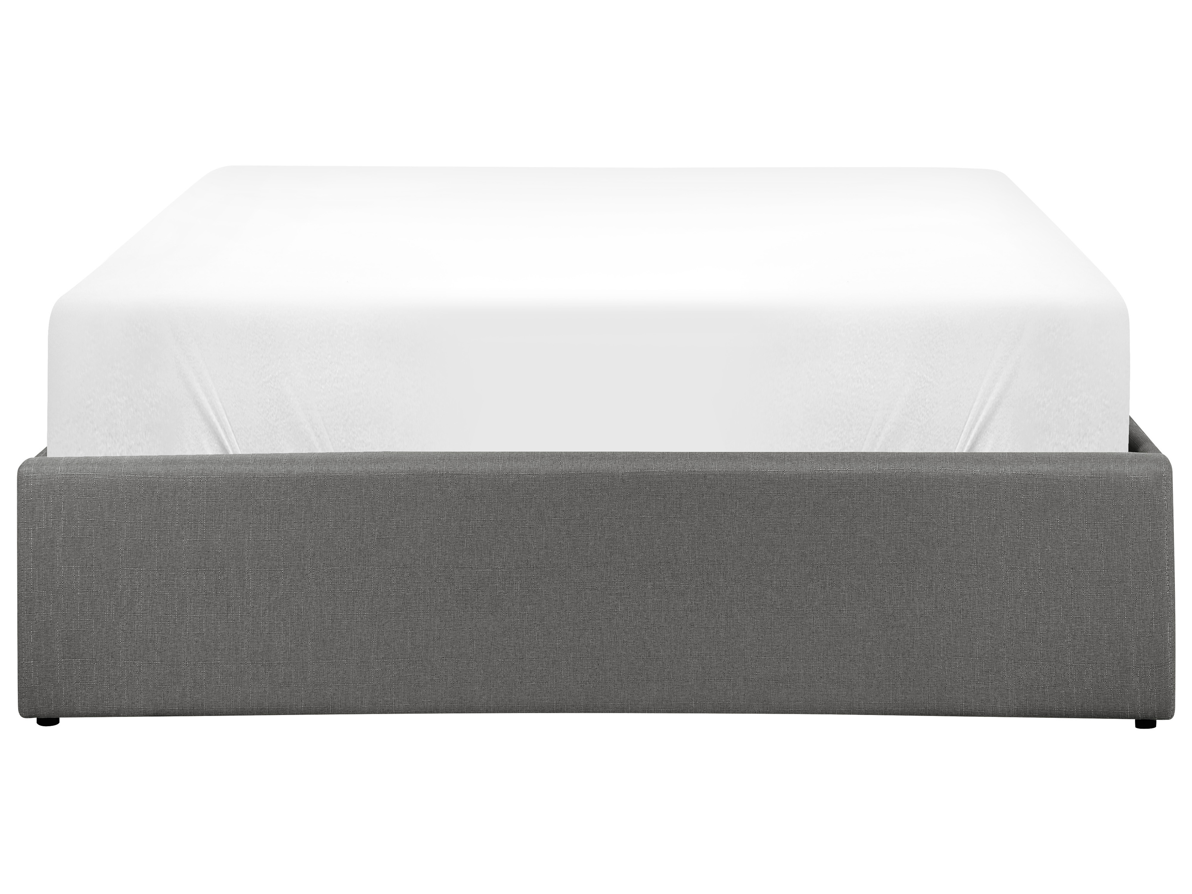 Ottoman Bed without Headboard DINAN Fabric Dark Grey 120 x 200 cm (EU Small Double)_1187447