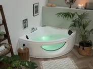 Corner Hot Tub with LED TOCOA 1900 x 1380 mm White_759364