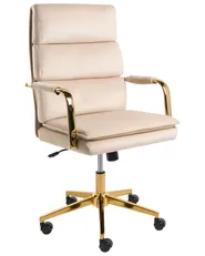 Office Chair VAMURE Velvet Light Beige_1071138