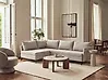 Eckschlafsofa KOGE mit Stauraum Stoff Beige rechtsseitig