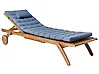 Sonnenliege mit Kissen CESANA PREMIUM mit Relaxfunktion Akazienholz Blau