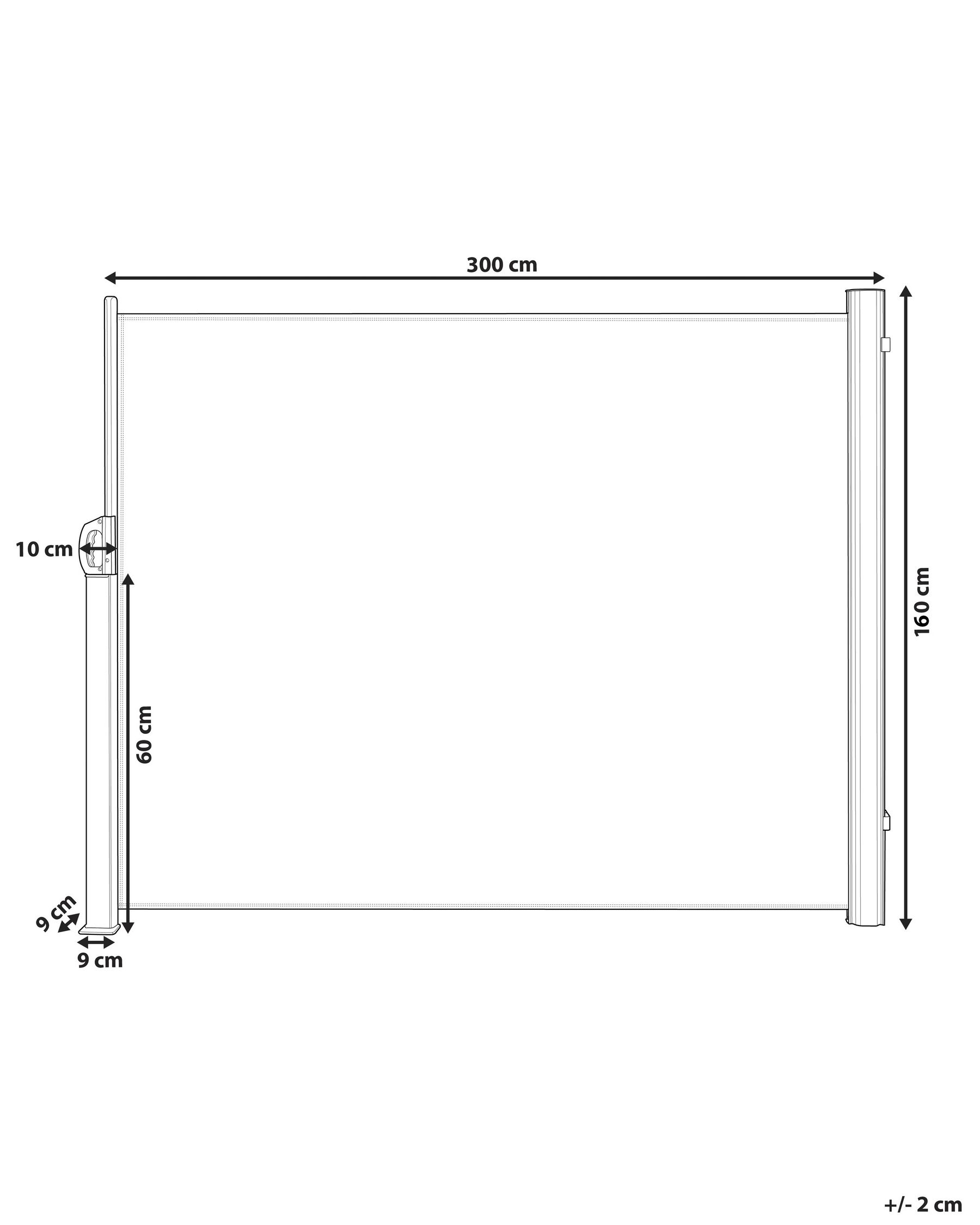 Seitenmarkise DORIO 305 cm 160 cm Beige_811861