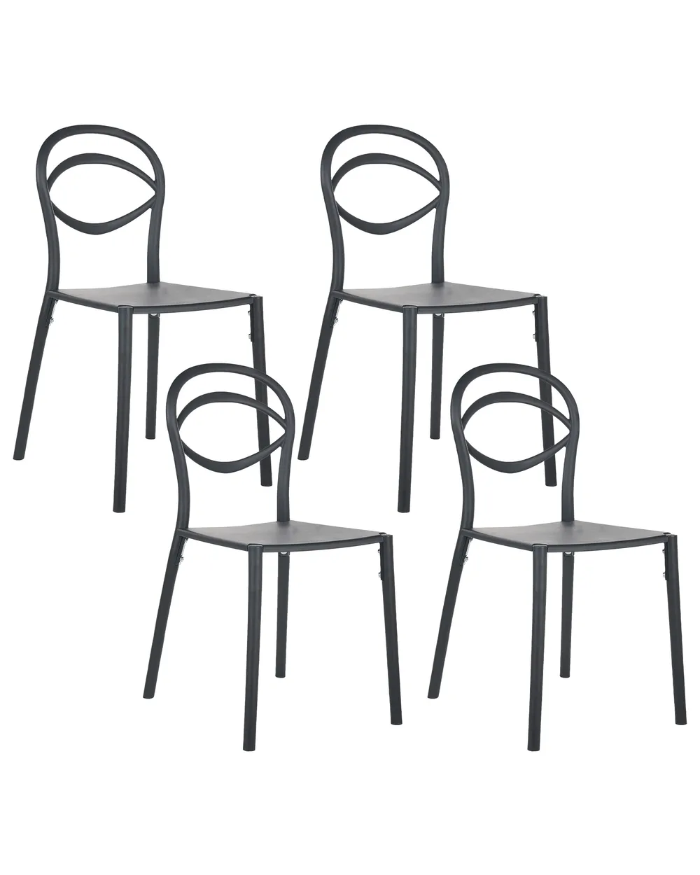 Gartenstuhl 4er Set COVOLO Schwarz