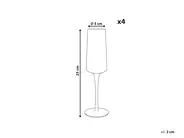 Set of 4 Champagne Flutes QUARTZ 230 ml Grey_912872