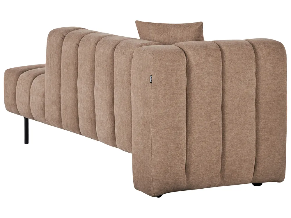 Linksseitige Chaiselongue LANNILS Stoff Hellbraun_941975