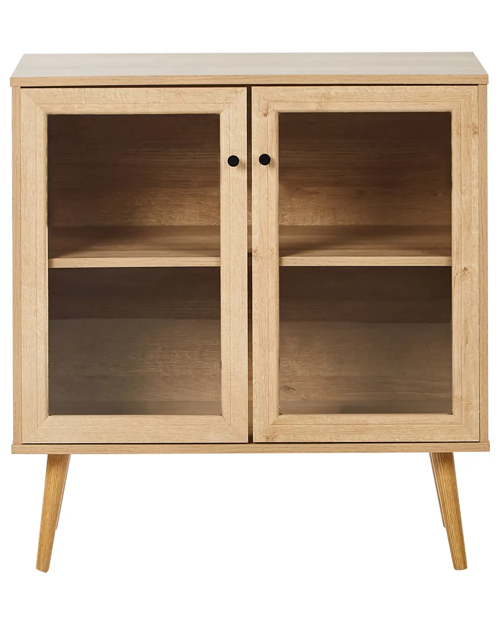 Sideboard mit Glastüren ALBANY 80 cm Hellbraun_963432