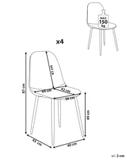 Esszimmerstuhl 4er Set CRANDALL Stoff Hellbeige_1024431