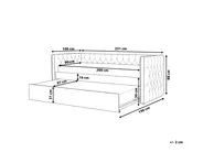 Ausziehbett Samtstoff GASSIN 90 x 200 cm Rosa_779720