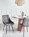 Esszimmerstuhl 2er Set MELROSE Kunstleder Grau