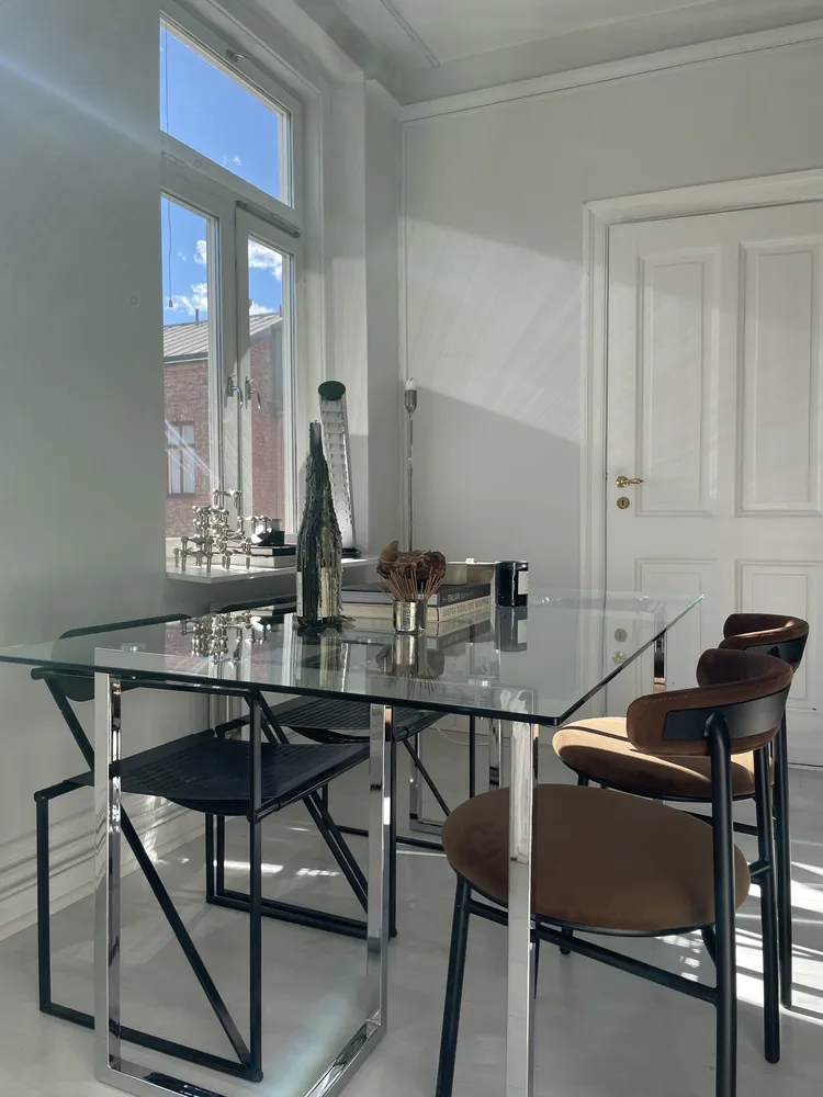 Esstisch ENVIA Silber 160 cm 90 cm Sicherheitsglas