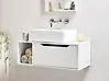 Wandmontierter Waschbeckenunterschrank CASCAVEL 80 cm Weiß