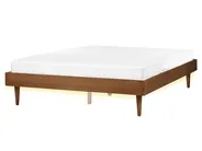 Bett mit LED TOUCY 160 x 200 cm Braune Esche_909701