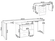 Adjustable Desk ASHMORE 165/220 cm 55 cm White_1053995