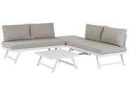 Garten Ecksofa mit Tisch 5-Sitzer COCCORINO Metall Taupe_776753