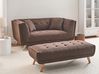 Sofa 2-Sitzer HABO mit Ottomane Stoff Dunkelbraun