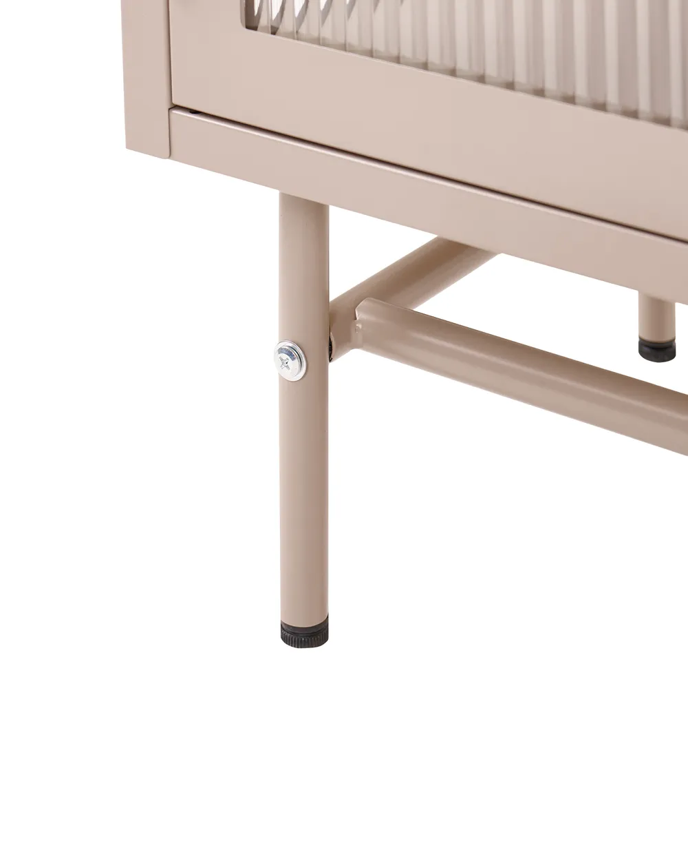 Sideboard mit Glastüren DEVON 115 cm Metall Beige_1113125