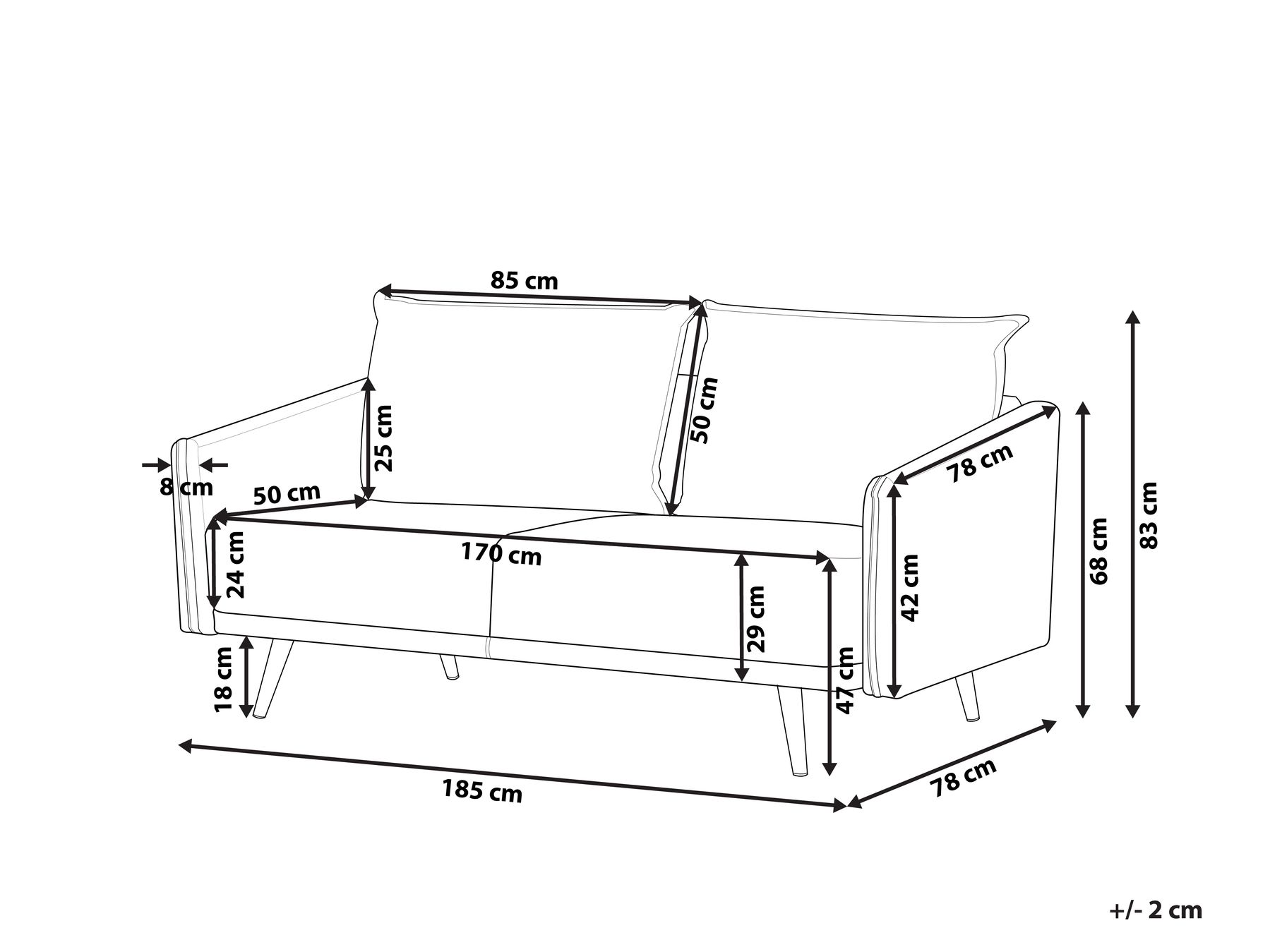 Sofa 3-Sitzer MAURA Samtstoff Grau_789446