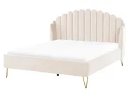 Bett mit Lattenrost Samtstoff AMBILLOU 160 x 200 cm Hellbeige_857630