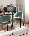 Esszimmerstuhl 2er Set PENNY Stoff Hellblau