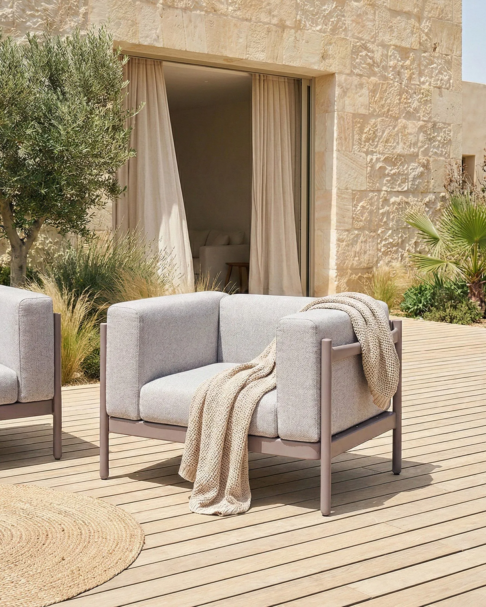 Gartensessel 2er Set FERRETTI Taupe_1057940