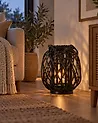 Laterne MAURITIUS 30 cm Weidenholz Schwarz