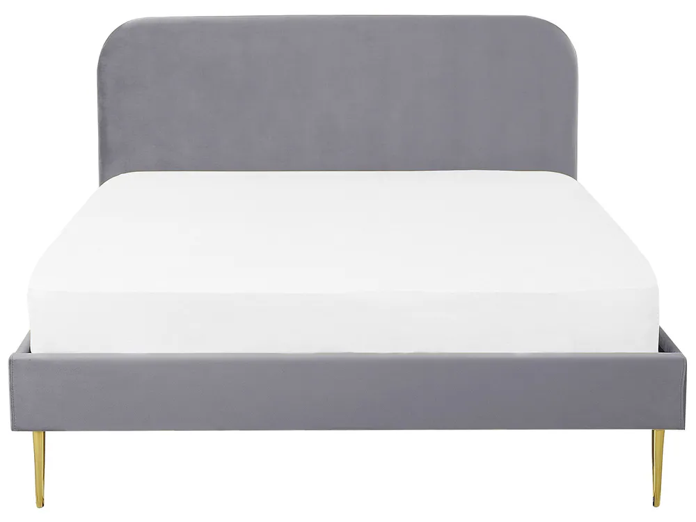 Bett mit Lattenrost Samtstoff FLAYAT 180 x 200 cm Grau_767531