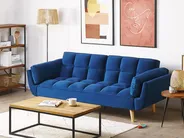 Schlafsofa 3-Sitzer ASBY Samtstoff Marineblau_788072