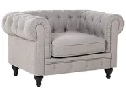 Living Room Set 4 Seater CHESTERFIELD Fabric Light Grey_797137