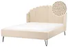 Bett mit Lattenrost Bouclé AMBILLOU 140 x 200 cm Beige