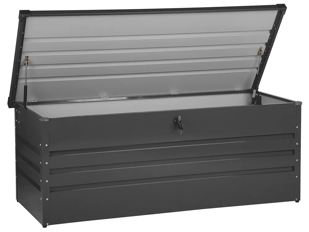 Storage Box CEBROSA 165 cm 70 cm Metal Graphite Grey