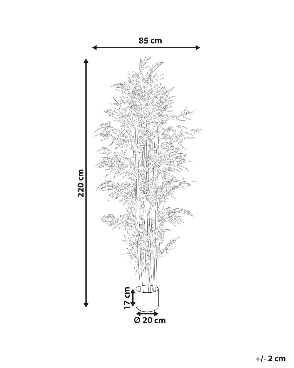 Kunstpflanze BAMBOO 220 cm Grün_901086