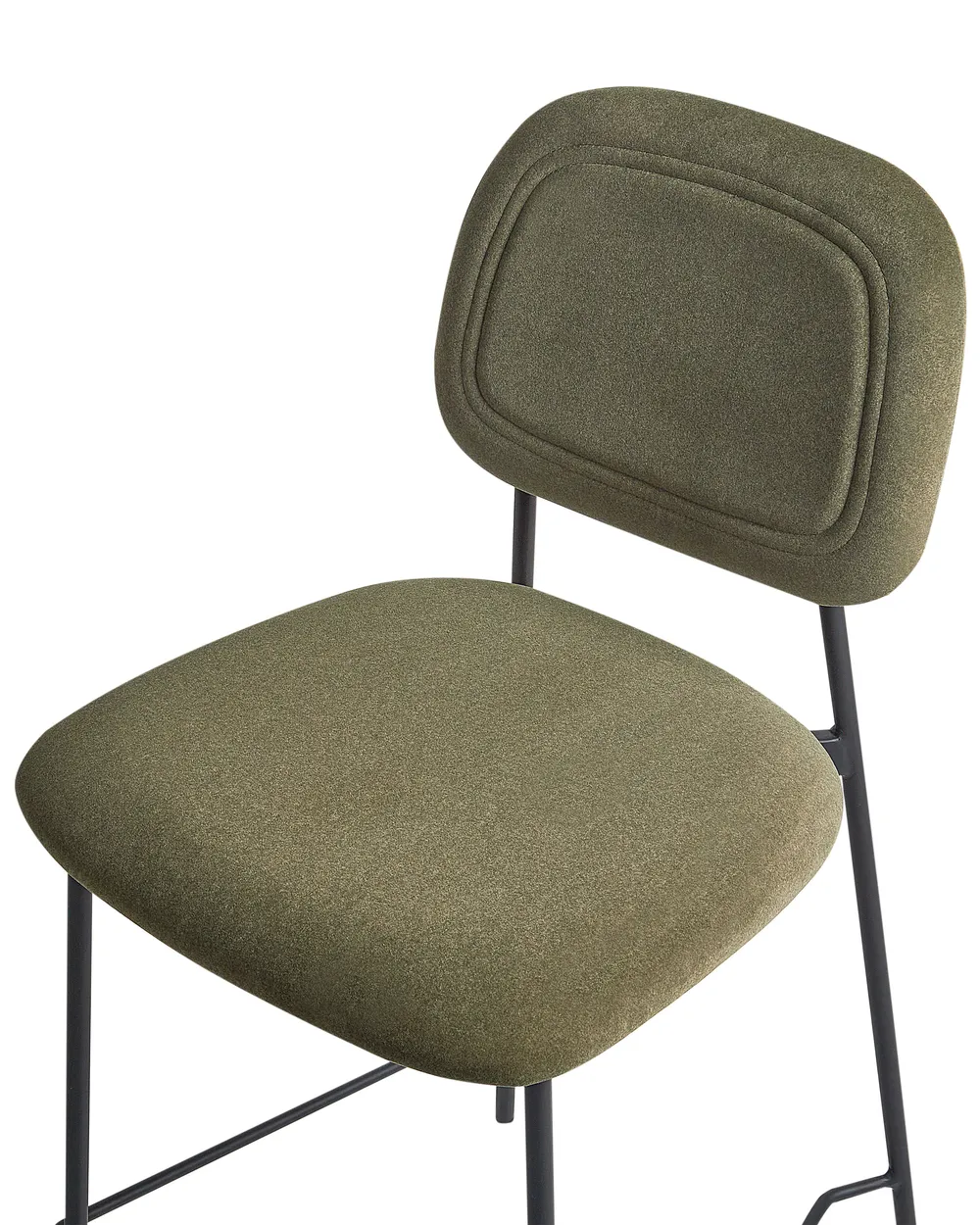 Set of 2 Bar Chairs DUETTE Velvet Olive Green_938858