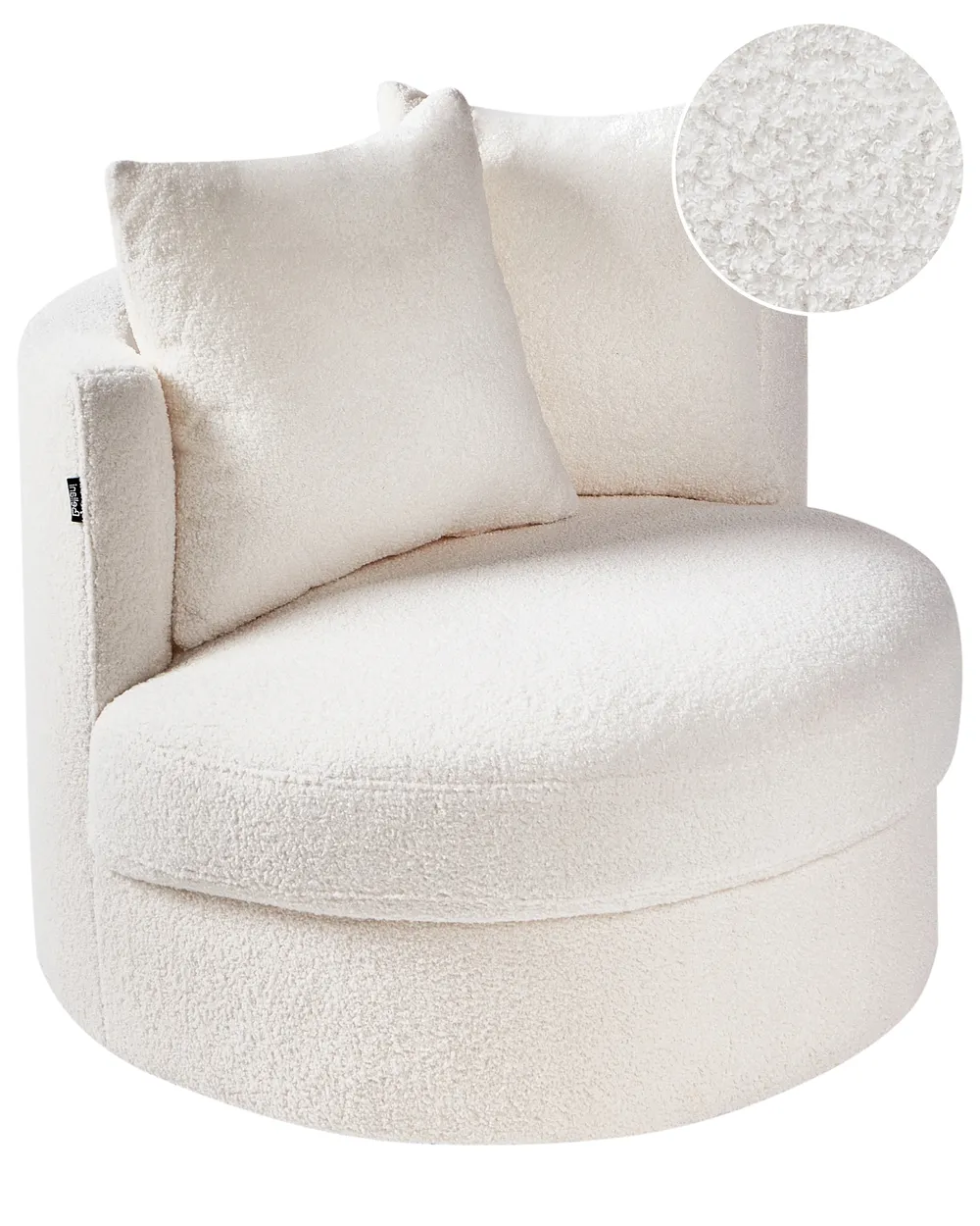 Drehsessel DALBY Bouclé Weiß