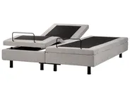Adjustable Bed without Headboard Fabric DUKE II 160 x 200 cm (EU King Size) Light Grey_952146