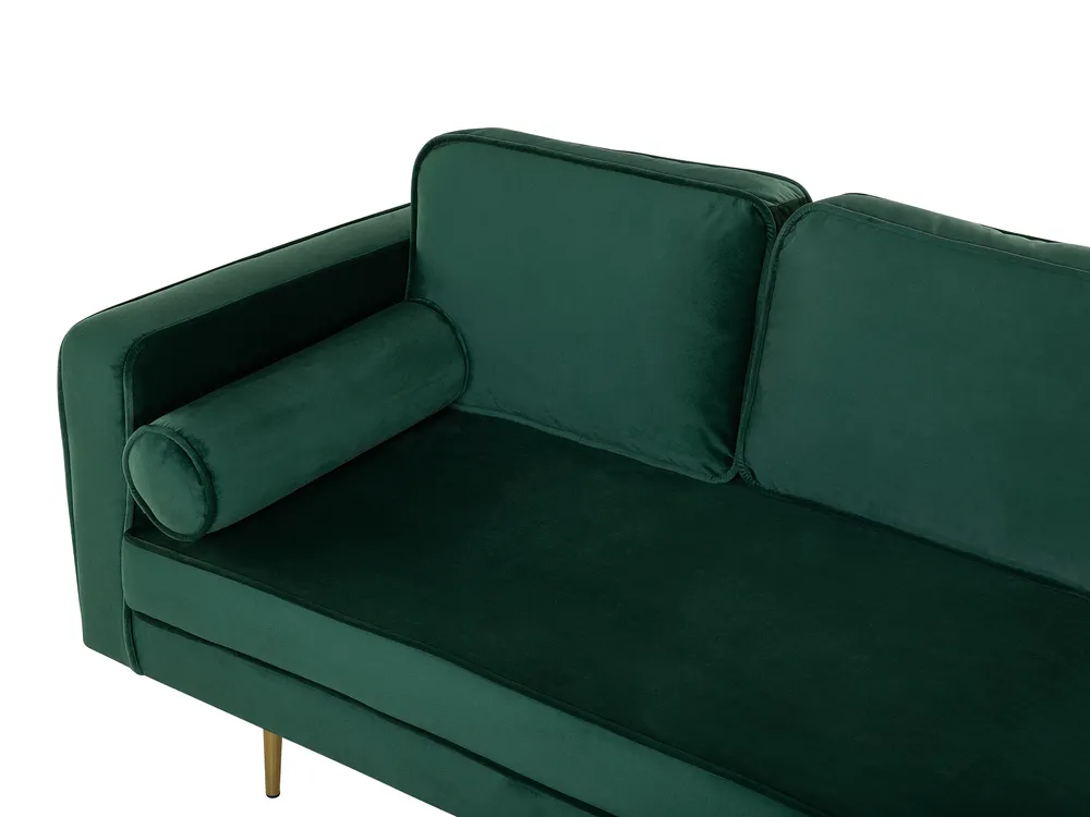 Linksseitige Chaiselongue MIRAMAS Samtstoff Smaragdgrün_739202