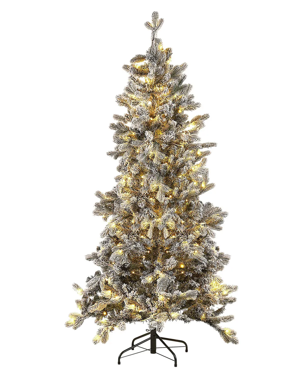 Künstlicher Weihnachtsbaum mit Schnee LED TATLOW 180 cm Grün