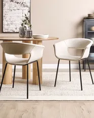 Set of 2 Dining Chairs ELMA Fabric Light Beige_884608