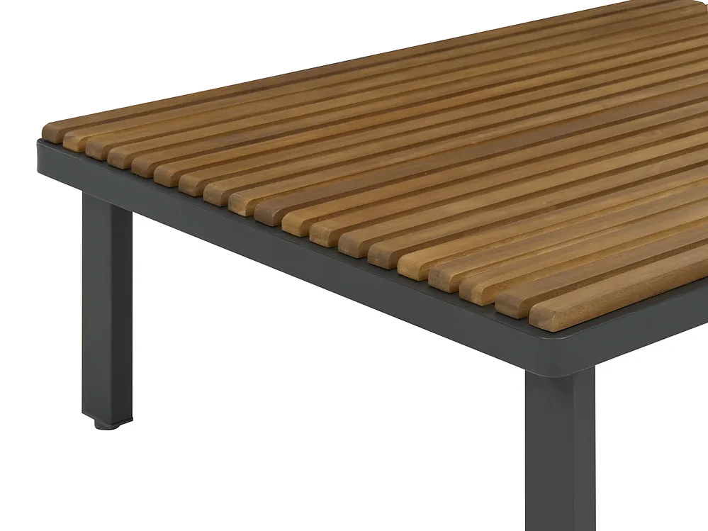 Garden Coffee Table FIVIZZANO 70 cm 90 cm Acacia Wood Dark Grey_1150988