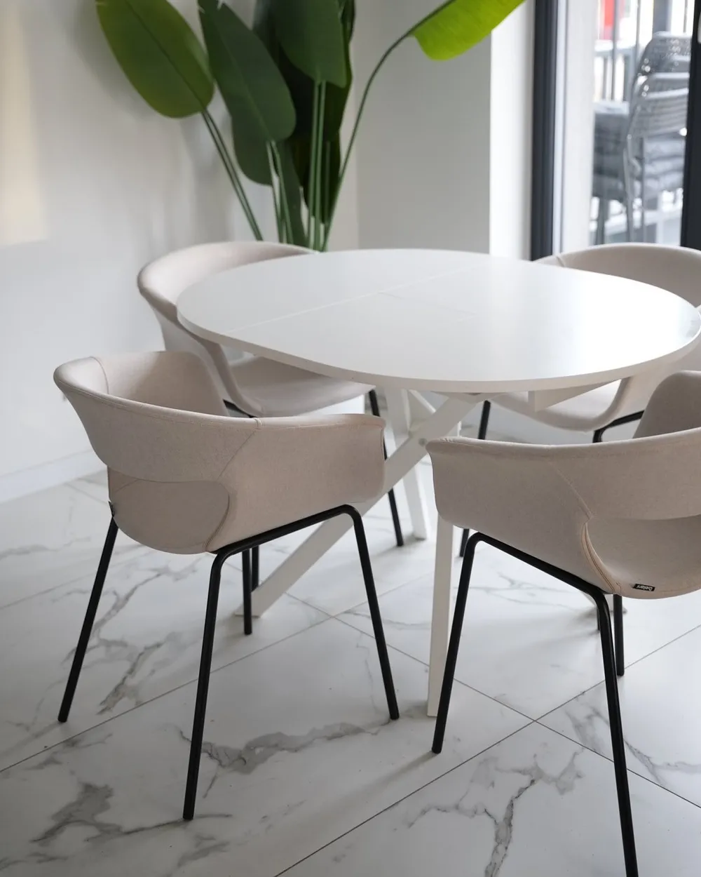 Set of 2 Dining Chairs ELMA Fabric Light Beige_1047821