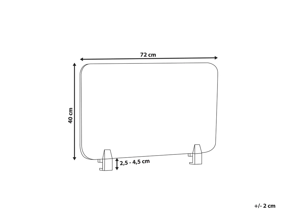Desk Screen WALLY 72 x 40 cm Beige_853046