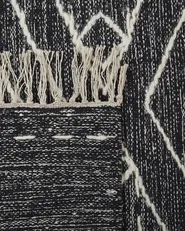 Teppich KHENIFRA Schwarz 80 x 150 cm Baumwolle_831110